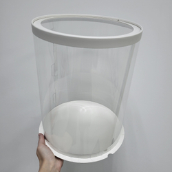 Коробка для торта ПЭТ Премиум Цилиндр 26*26*33 см (внутр высота 31 см)