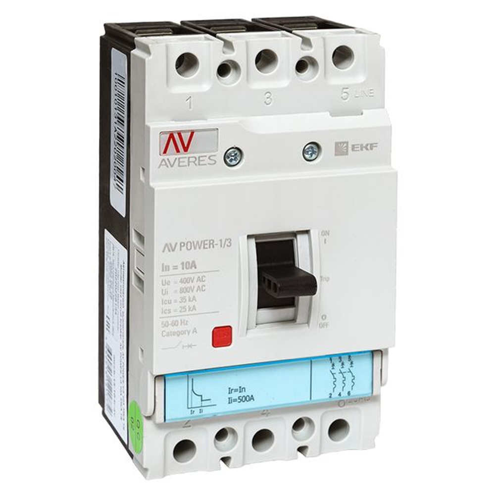 Выключатель автоматический в литом корпусе AV-POWER-1/3 10А 35кА TR EKF (11.00 шт.)