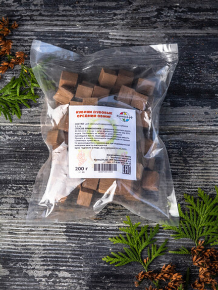 Кубики дубовые средней обжарки (Кавказ), 200 г