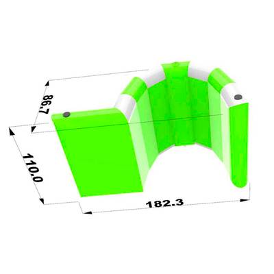 Надувная лестница для бассейна из ПВХ с бассейном, зелёный, 1.82*1.1*0.87 м