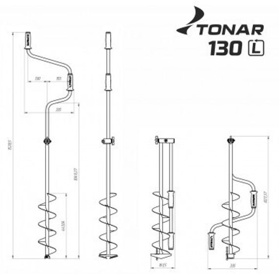 Ледобур Тонар ЛР-130Д (левое вращение) LK-130LD