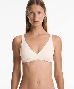 OYSHO Топ бикини с перекрещенными бретельками Piqué, экрю