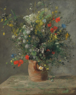 Цветы в вазе, Ренуар П., картина для интерьера (репродукция) Настене.рф