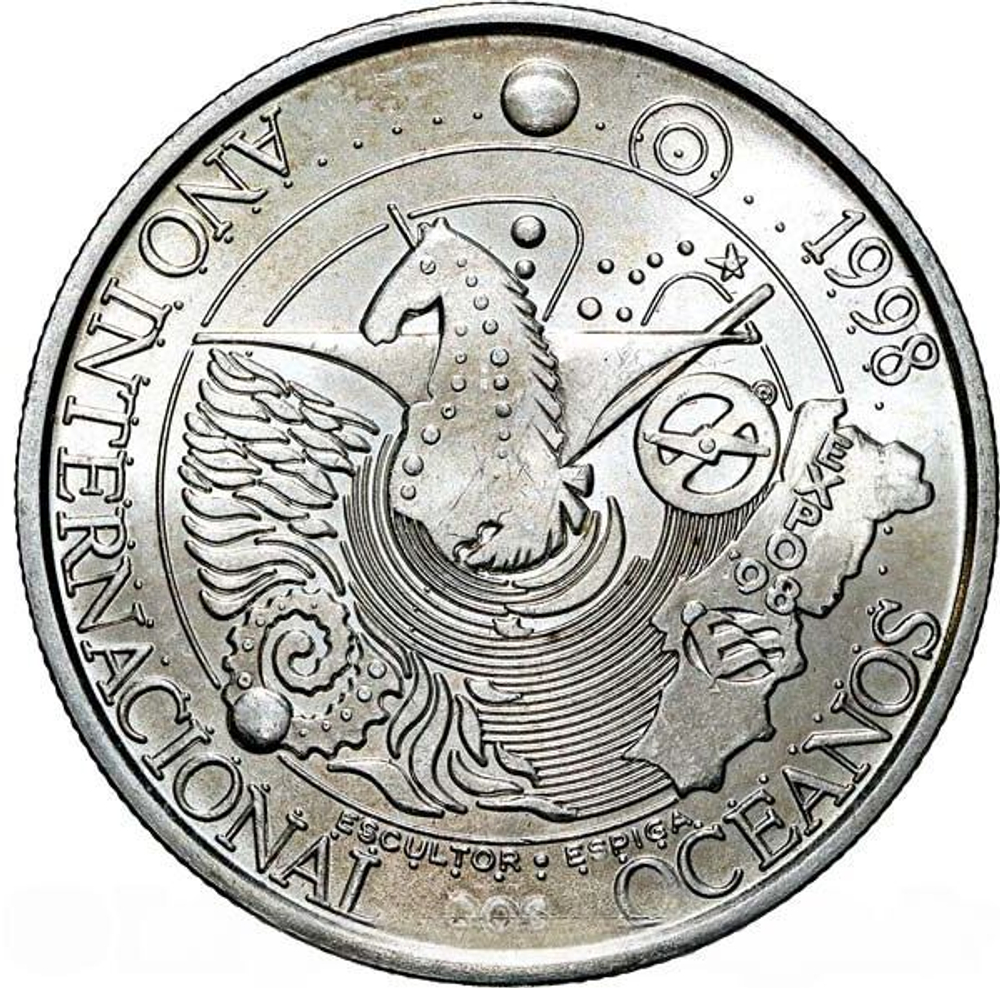 Portugal, 1000 Escudos, 1998 – International Year of the Ocean. Silver Commemorative Coin, MS
