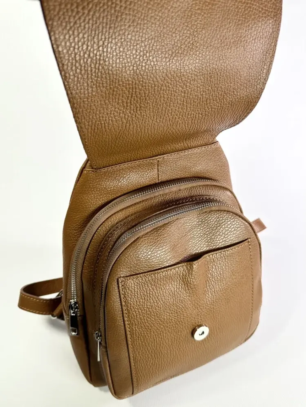 Женский городской рюкзак из натуральной кожи цвета whisky