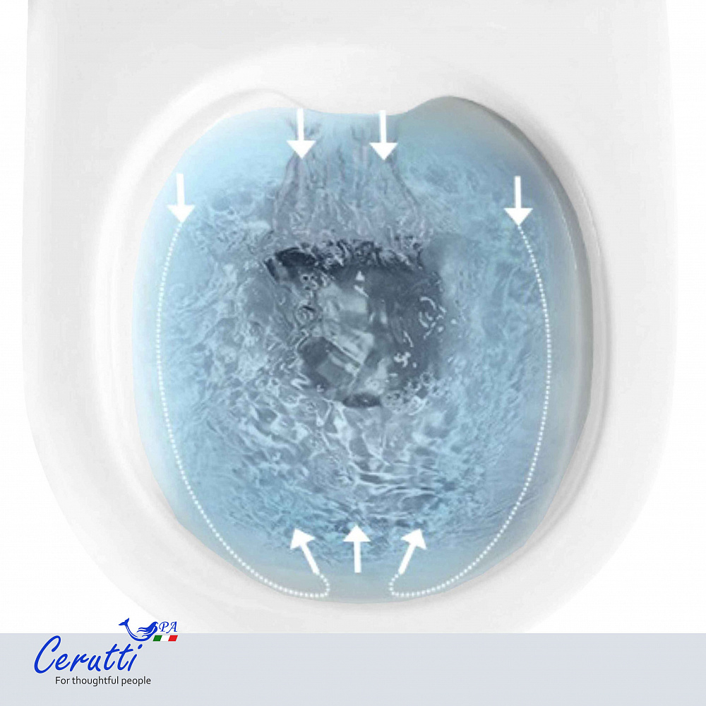 Унитаз приставной Ceruttispa БЕРНИНА (BERNINA) F CT7842 безободковый (520х340х400)