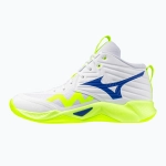 Кроссовки волейбольные Mizuno Wave Momentum Pro Mid white/lightning yellow/dazzling blue