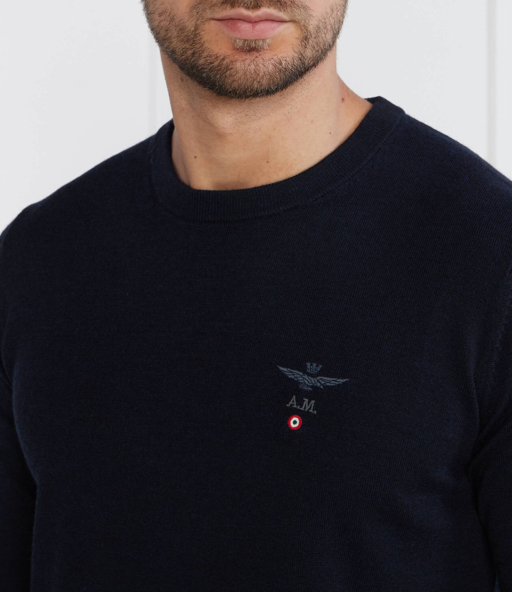 Хлопковый свитер Aeronautica Militare - темно-синий(MA1388L415)
