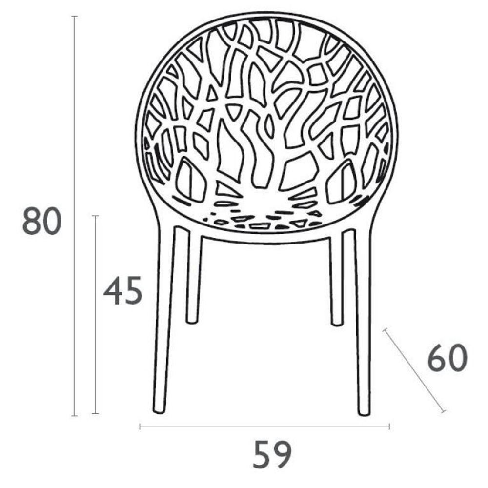 Кресло прозрачное, Siesta Contract Crystal, янтарный