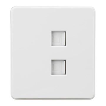 Розетка ROUND компьютерная двойная RJ45+RJ45 кат6 с/у перламутр KRANZ