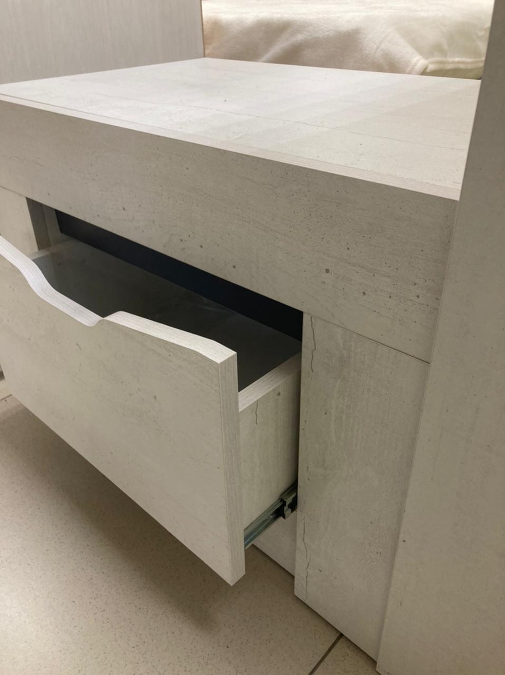 Прикроватная тумба Леонардо ТБ-25 бетон пайн светлый/графит