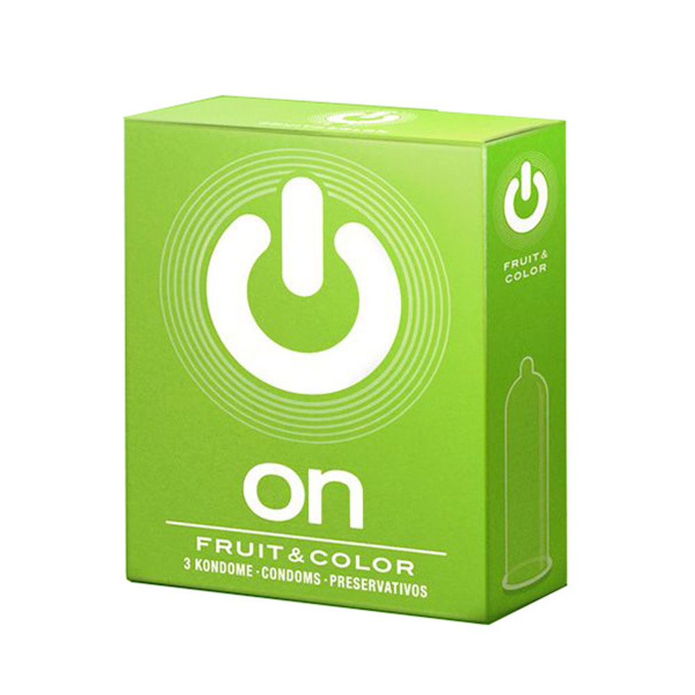 Цветные ароматизированные презервативы ON Fruit & Color 3шт