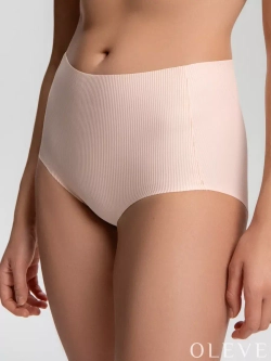 Бесшовные трусы в рубчик Plus size