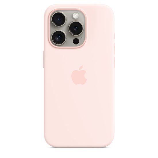 Apple Silicone Case with MagSafe iPhone 15 Pro Light Pink (Розовый)