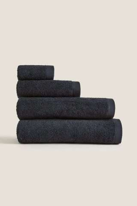 ZARA HOME ХЛОПКОВОЕ ПОЛОТЕНЦЕ, ТЕМНЫЙ АНТРАЦИТ