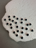 Шатоны 4 мм, Темно-синий в серебре, 25 шт