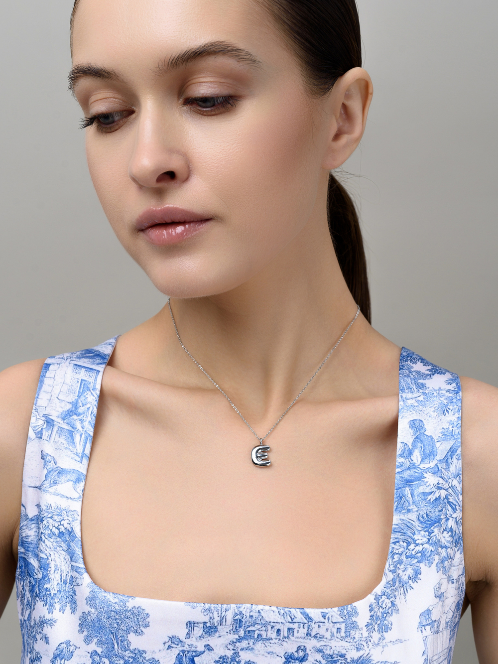 Колье "Simple words E" Silver