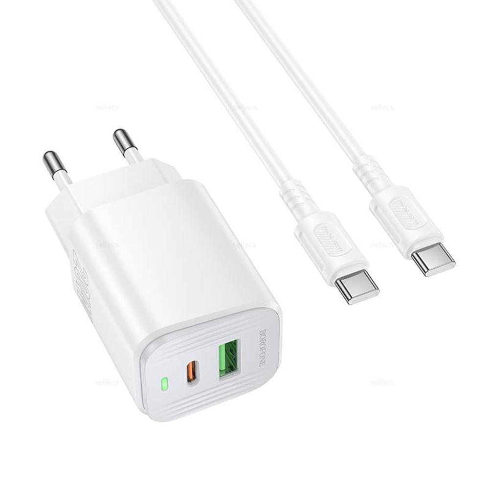 Borofone BAS83A Star PD20W+QC3.0 зарядное устройство набор (Type-C на Type-C) (white)
