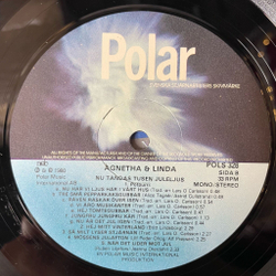Винтажная виниловая пластинка LP Agnetha and Linda Nu Tandas Tusen Juleljus (From ABBA) (Швеция 1981)