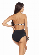 Раздельный купальник: тигровый лиф-бандо и высокие плавки (Размер: 80B/40) (Цвет: тигровый)