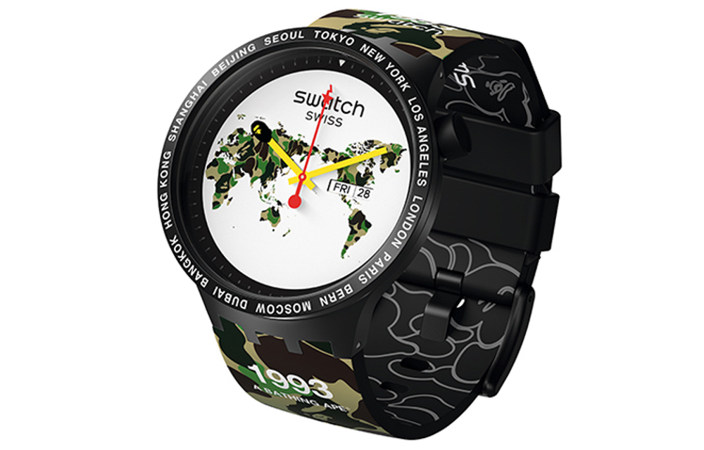 SWATCH Unisex Bape 47mm White Watch SO27Z700