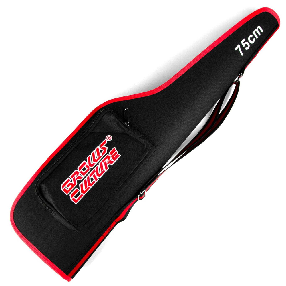 Чехол для зимней удочки Grows Culture, 75cм, с карманом, Черный/Красный