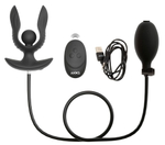 Черная расширяющаяся анальная пробка с вибрацией RC Inflatable Expander Plug with Vibration