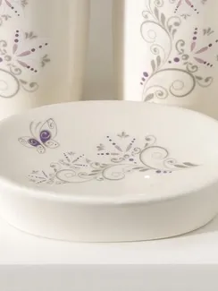 Набор аксессуаров для ванной комнаты Доляна «Изящество», 4 предмета (дозатор 250 мл, мыльница, 2 стакана)