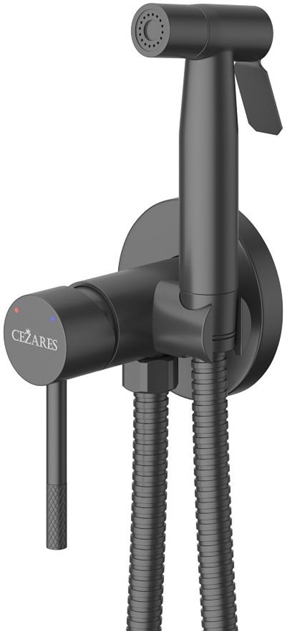 Встраиваемый смеситель Cezares RELAX-DIF-NOP с гигиеническим душем, черный матовый