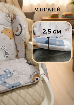 Вкладыш - матрасик в стульчик для кормления, коляску, качели