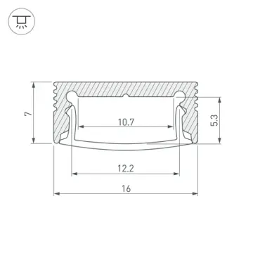 Профиль с экраном для контурной подсветки 2м 036834 серебристый SL-SLIM-H7-2000 ANOD+OPAL Arlight