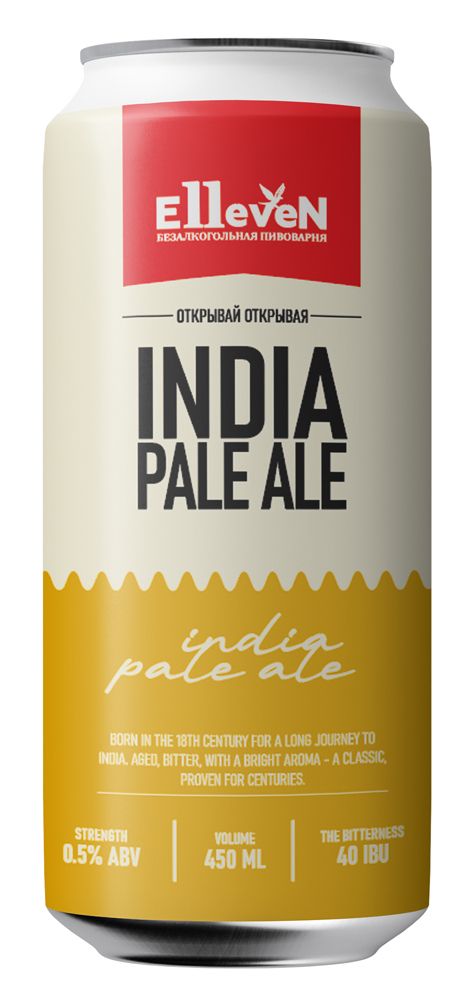Пиво безалкогольное Эллевен ИПА / Elleven India Pale Ale 0.45 - банка
