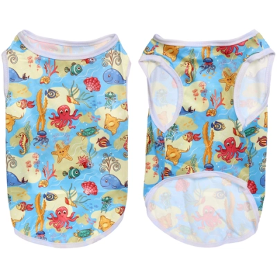 Майка для собак мелких пород «БРО на стиле», пляжная вечеринка, размер L (длина спинки 33см, объем груди 38см, от 7 до 9кг)