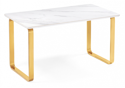Керамический стол Woodville Селена 4 180х90х77 белый мрамор, золото