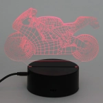 Светильник ночник «3D-Мотоцикл» на пластиковой подставке, с включателем USB