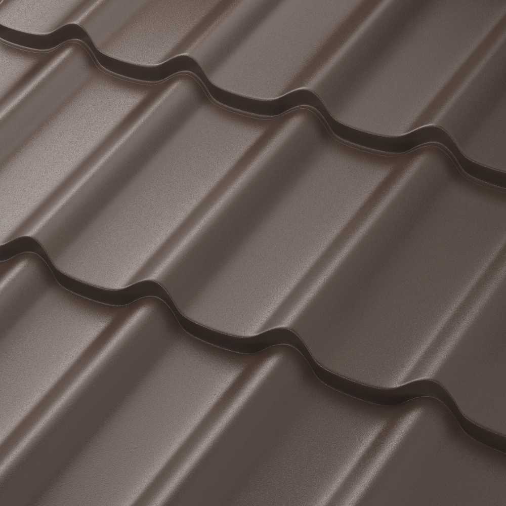 Модульная металлическая черепица AQUASYSTEM СТОКГОЛЬМ, покрытие Rooftop Бархат