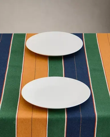 ZARA HOME СКАТЕРТЬ В ЦВЕТНУЮ ПОЛОСКУ, ЗЕЛЕНЫЙ