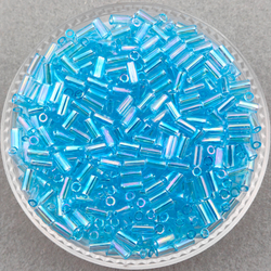 Стеклярус Miyuki Bugle, цвет #0260 (вода, прозрачный радужный)