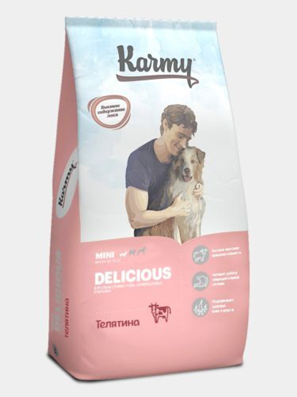 Сухой корм Karmy Delicious Mini для привередливых собак мини пород Телятина 10 кг