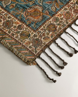 Zara Home плед из хлопка, синий, 140x190 см