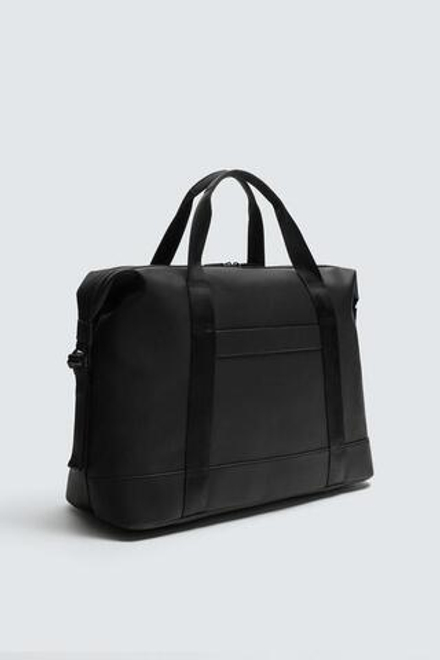 ZARA ПРОРЕЗИНЕННАЯ ДОРОЖНАЯ СУМКА, ЧЕРНЫЙ