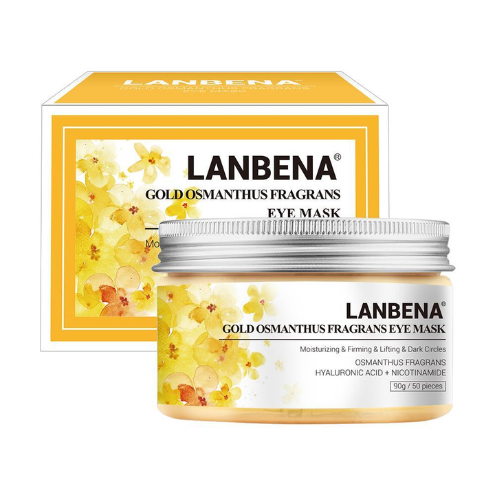 Патчи Lanbena для глаз с золотым османтусом от морщин и темных кругов Gold Osmanthus Fragrance Eye Mask, 50 шт, 90 гр