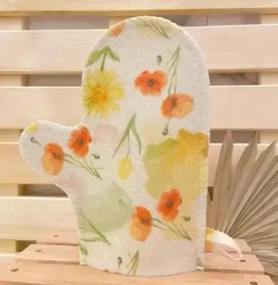 Варежка банная цветная «Маковое поле»