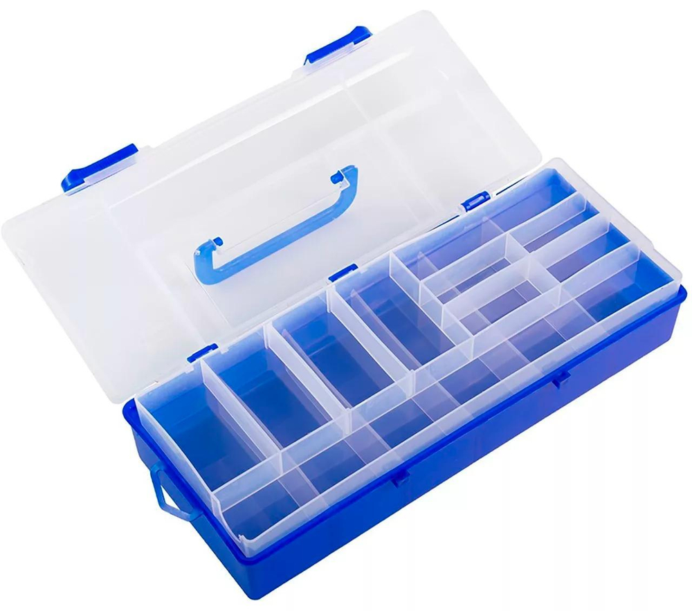 Коробка Синий средний для аксессуаров c ручкой （340*140*73）