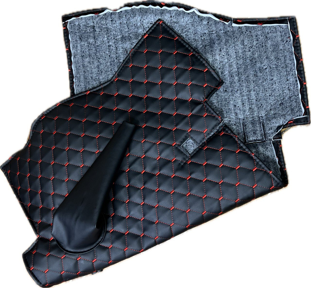 Коврик под рычаги КПП УАЗ 452, 3303 (красная нить Рубин)