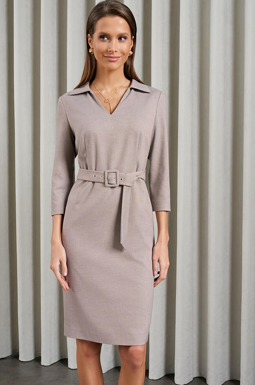 51496 Платье женское (бежевый жаккард)