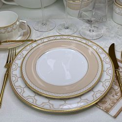 Lenardi 145-339 Набор из 6 тарелок 22см. ЖОЗЕФИНА в под.уп.(х10)Костяной фарфор