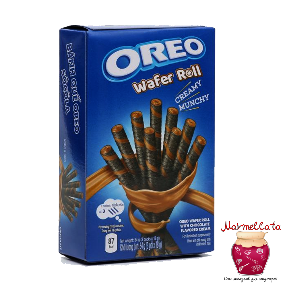 Печенье OREO Wafer Roll Choco, 54 г.