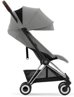 Коляска Cybex Coya Chrome Frame Cloud G i-Size Moon Black Plus 2 в 1 Mirage Grey с дождевиком
