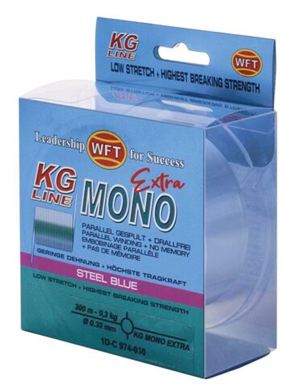 Леска монофильная WFT KG MONO EXTRA Steel Blue 300 м, 0.30 мм